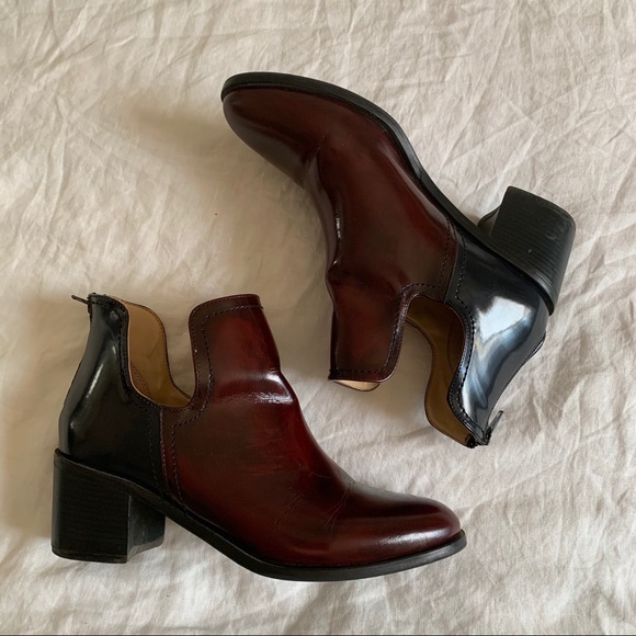 Zara Shoes - Zara oxblood ankle chunky heel boots (s6)